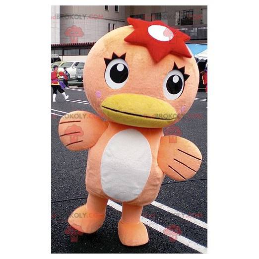 Oranje en witte eend mascotte - Redbrokoly.com