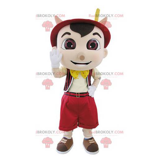 Mascotte de Pinocchio célèbre pantin de dessin animé -