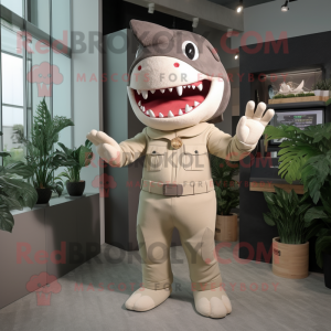 Beige Shark mascotte...