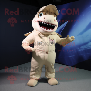 Beige Shark mascotte...