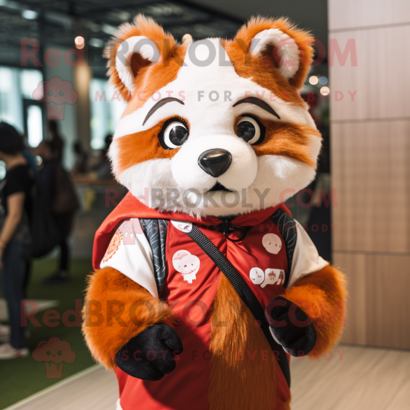 nan Red Panda mascot costume character dressed with a T-Shirt and Wraps nan Red Panda mascot costume character dressed with a T-Shirt and Wraps