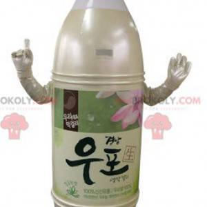 Geel en roze beige plastic fles mascotte - Redbrokoly.com