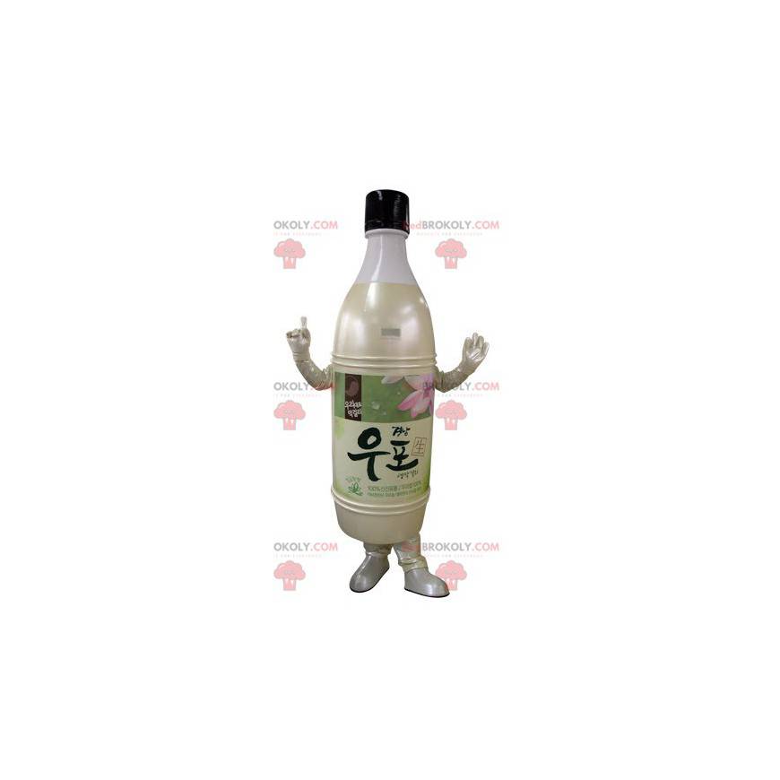 Geel en roze beige plastic fles mascotte - Redbrokoly.com