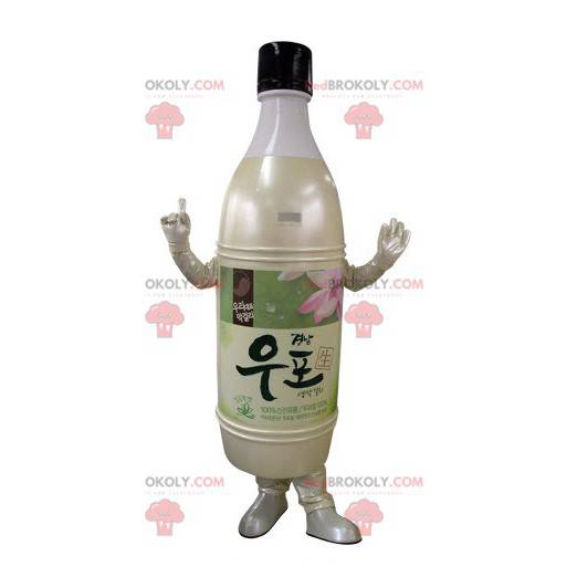 Mascote de garrafa de plástico bege rosa e amarelo -