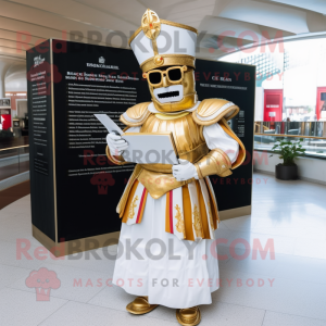 Złoty kostium maskotki...