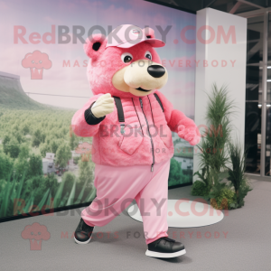 Pink Bear mascotte kostuum...