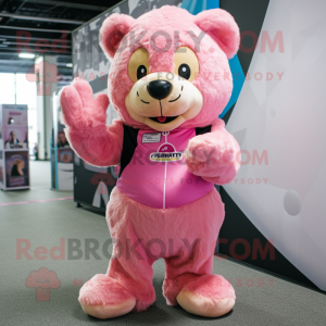 Mascotte d'ours rose...