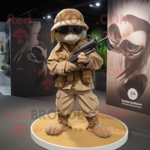 Beige Sniper maskot drakt...