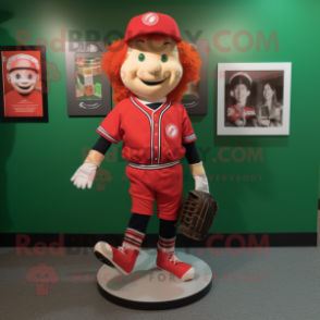 Red Irish Dancing Shoes mascot costume character dressed with a Baseball Tee and Messenger bags
