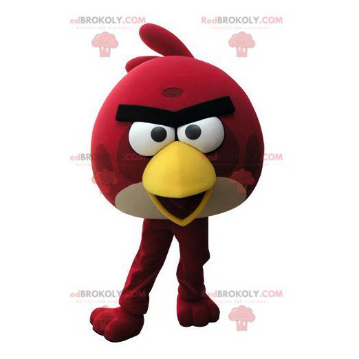 Mascotte d'oiseau rouge et jaune du jeu Angry Birds -