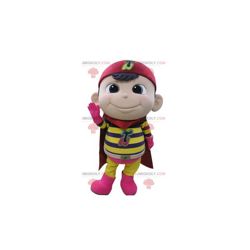 Criança mascote vestida de super-herói - Redbrokoly.com