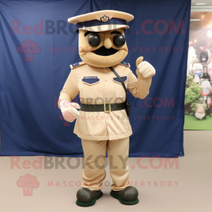 Beige Navy Soldier mascotte...