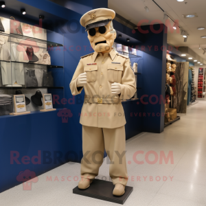 Beige Navy Soldier mascotte...