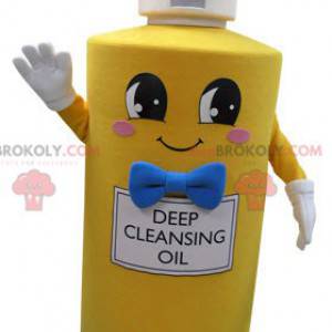 Mascot botella amarilla de jabón. Mascota de jabón -