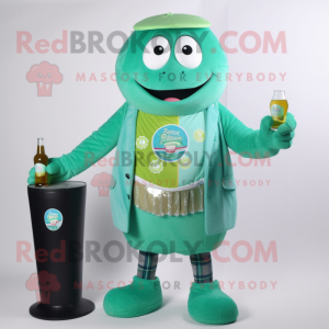 Turkis grøn øl maskot...