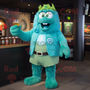 Turkos grön öl maskot...