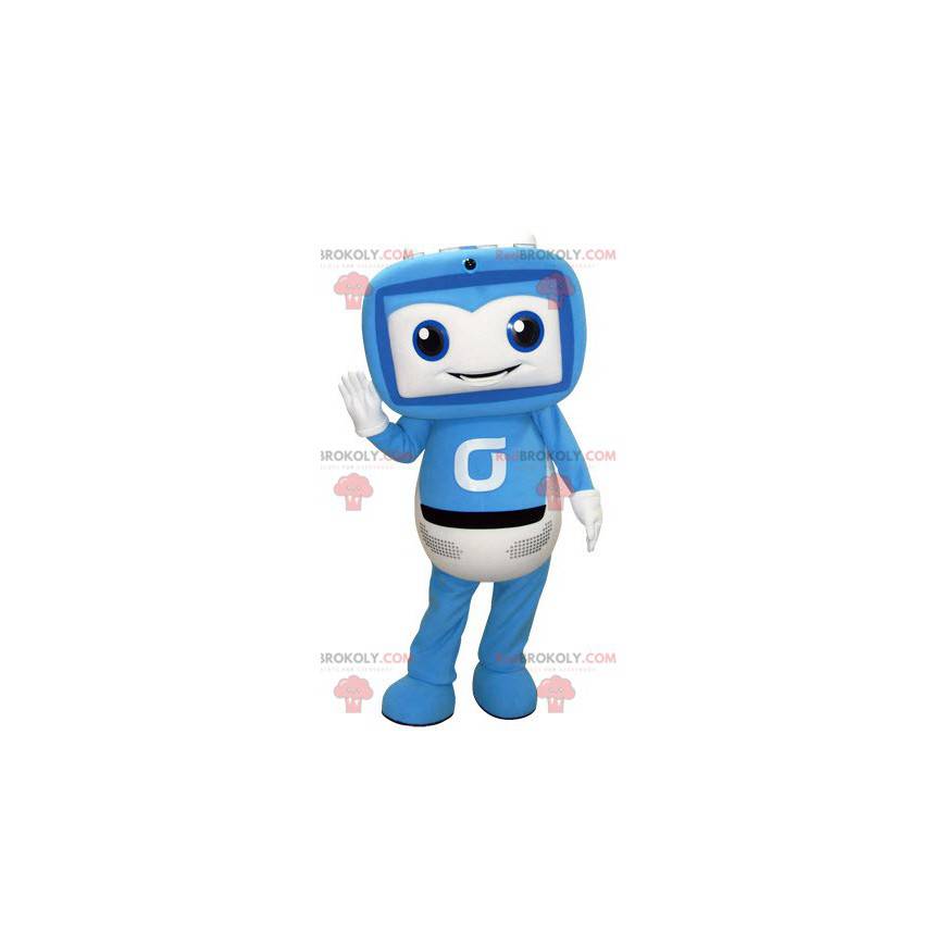 Blue and white giant screen television mascot - Redbrokoly.com Blue and white giant screen television mascot - Redbrokoly.com