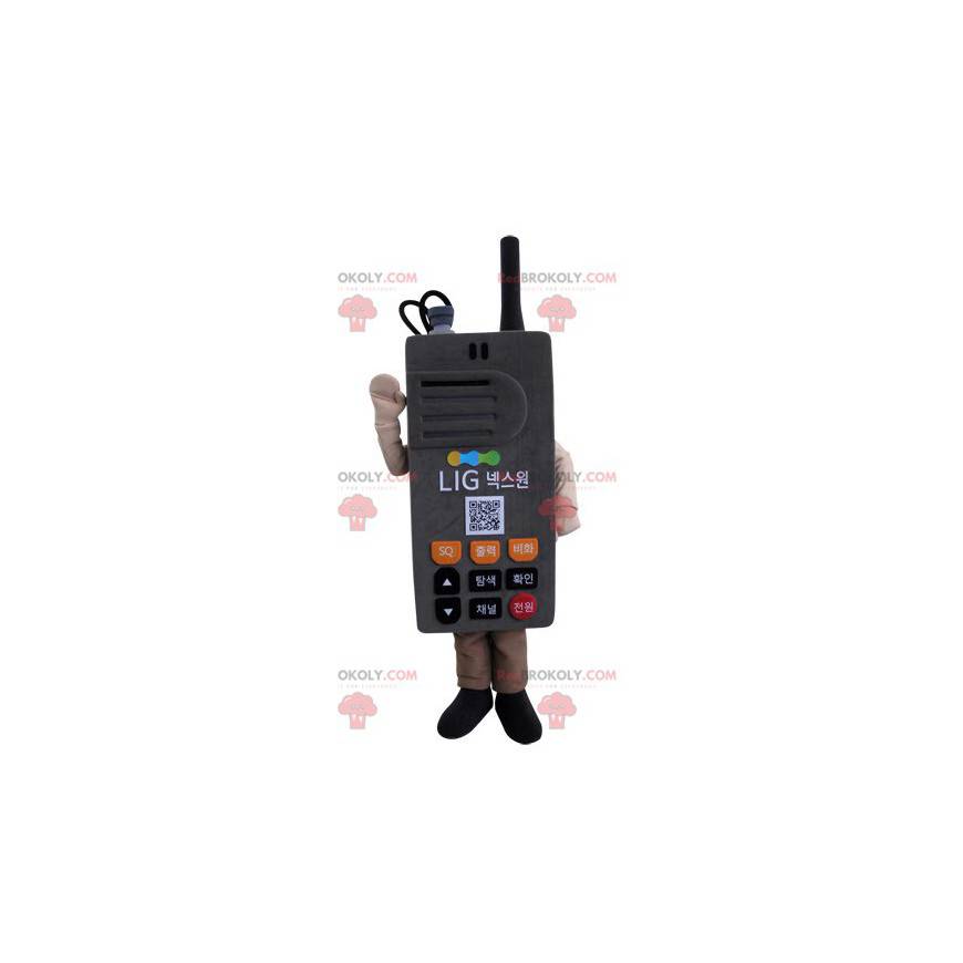 Mascota gigante de walkie talkie de teléfono gris -