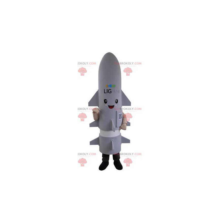 Giant gray rocket missile mascot - Redbrokoly.com