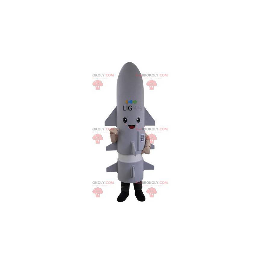 Gigantisk grå rakett missil maskot - Redbrokoly.com