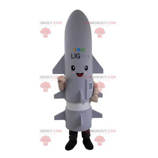 Giant gray rocket missile mascot - Redbrokoly.com