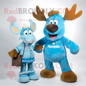 Sky Blue Moose mascotte...