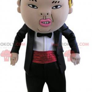 Asiatisk mand maskot ser grim ud - Redbrokoly.com