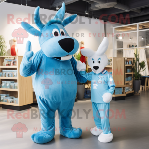 Sky Blue Moose mascotte...