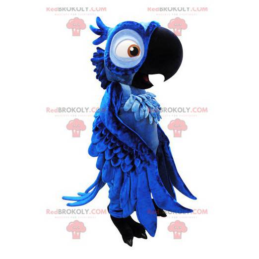 Blu beroemde blauwe papegaai mascotte uit de cartoon Rio -