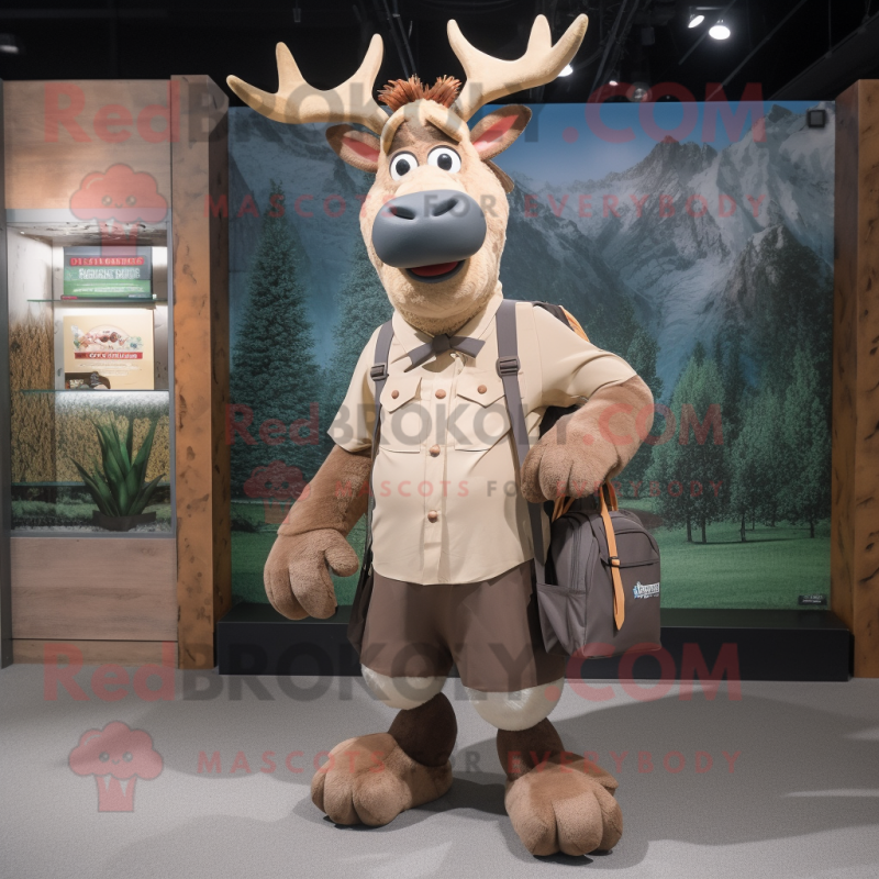 nan Elk mascot costume character dressed with a Shorts and Tote bags