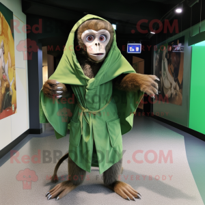 Grön Capuchin Monkey maskot...