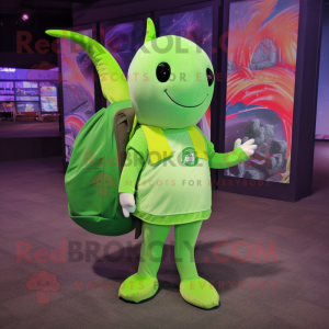 Lime Green Narwhal mascotte...