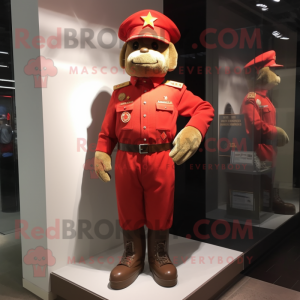 Red Army Soldier mascot costume character dressed with a Jeans and Bracelets
