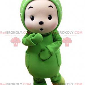 Mascota infantil disfrazada de pato verde - Redbrokoly.com