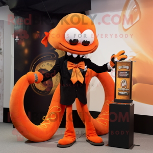 Orange Hydra maskot kostume...