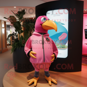 Pink Tucan maskot kostume...