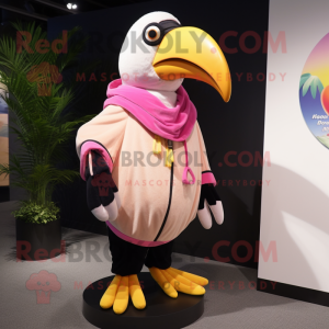 Pink Tucan maskot kostume...