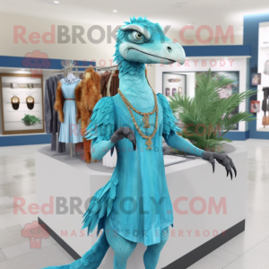 Cyan Deinonychus mascotte...