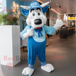 Blue Cow maskot kostume...