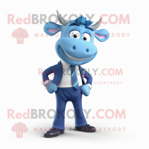 Blue Cow maskot kostume...