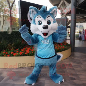 Mascotte de personnage bleu...
