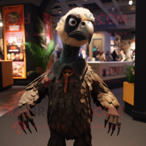 nan Vulture mascot costume character dressed with a Jumpsuit and Earrings