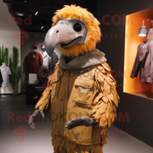 nan Vulture mascot costume character dressed with a Jumpsuit and Earrings