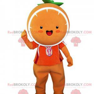 Mascote gigante de laranja. Mascote mandarim - Redbrokoly.com