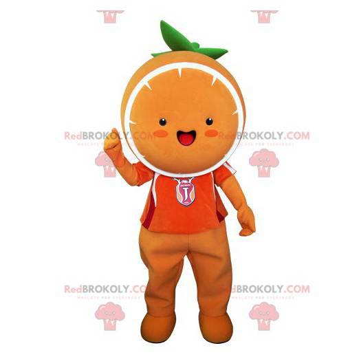 Kæmpe orange maskot. Mandarin maskot - Redbrokoly.com