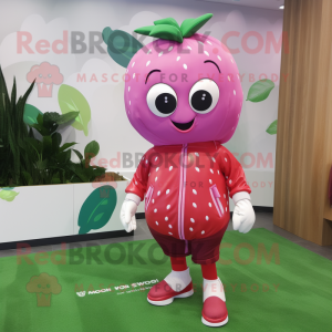 Magenta Aardbei mascotte...