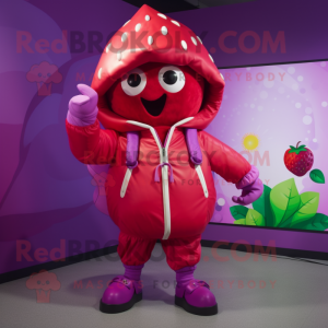 Magenta Aardbei mascotte...