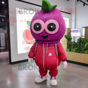 Magenta Aardbei mascotte...