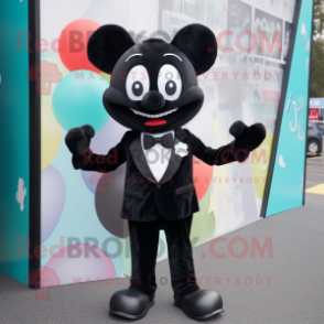 Black Engagement Ring mascot costume character dressed with a Playsuit and Bow ties