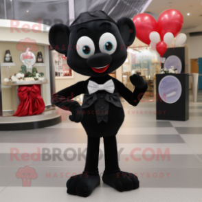 Black Engagement Ring mascot costume character dressed with a Playsuit and Bow ties